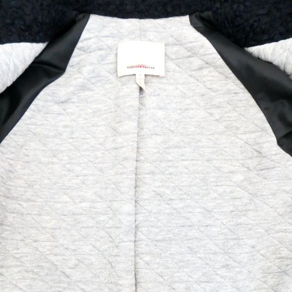 NEW! Rebecca Taylor Long Teddy Coat Wool Blend Navy Blue SZ 2 - Picture 7 of 8